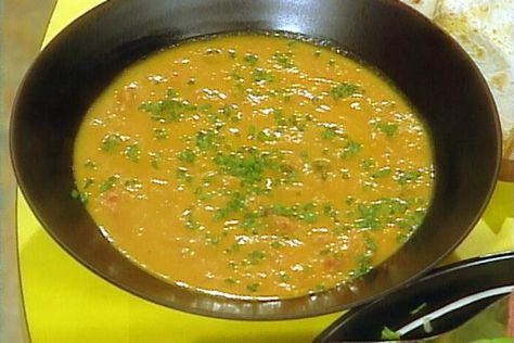 Get Pumpkin and Black Bean Soup Recipe from Food Network African Peanut Soup, Black Bean Soup Recipe, Bean Soup Recipe, Peanut Soup, Bean Soup Recipes, Black Bean Soup, Rachel Ray, Fall Flavors, Rachael Ray