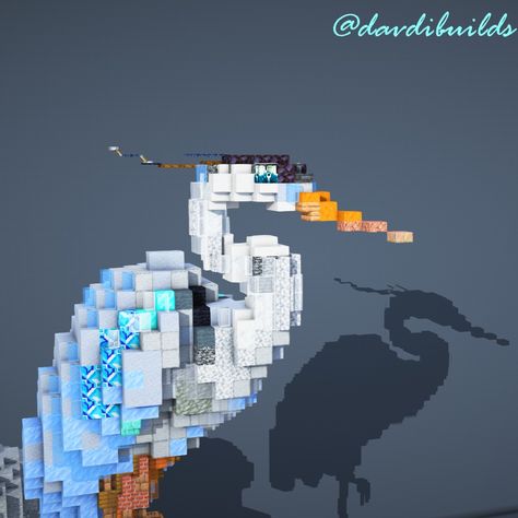 Download on my Patreon, this is a tier 1 build Owl Statue Minecraft, Minecraft Deer Statue, Minecraft Parrot Statue, Minecraft Fish Build, Minecraft Animal Builds, Bird Minecraft, Greek Minecraft, Minecraft Ocean Builds, Minecraft Sculptures