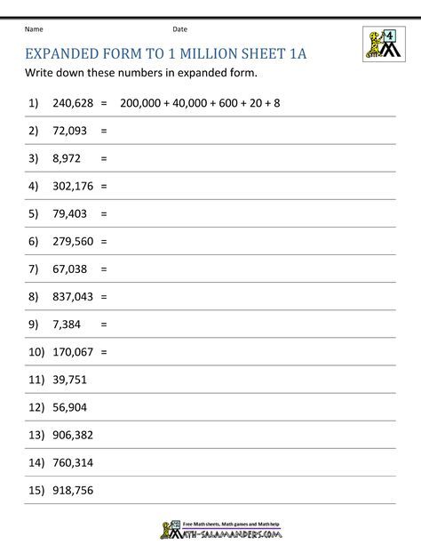 expanded-form-worksheets-to-1-million-1a.gif (1000×1294) Expanded Form Math, Numbers In Expanded Form, Expanded Form Worksheets, 5th Grade Worksheets, Place Value Worksheets, School Age Activities, Social Skills For Kids, First Grade Phonics, Expanded Form