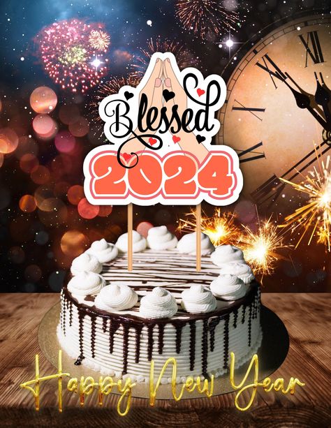 Cake With Sparklers, New Year Cake Topper, Happy New Year Cake, Christmas Toppers, Cake Sparklers, New Year Cake, Color Of The Year 2024, Christmas Cake Topper, New Year's Cake