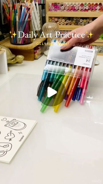 Melisende Vector on Instagram: "✨ Daily Art Practice ✨

Today, a quick video to test the Grabie Iridescent Glitter Acrylic Markers! 
The glitter effect is amazing, even more beautiful in real life than on camera. ✨
These markers are pure sparkle magic! With 24 glitter colors, each one adds a unique shimmer that changes in the light, perfect on both black and white paper! ✨✨✨

The 0.7mm tip is smooth and easy to control, making it great for details or bold lines. Plus, they’re non-toxic, waterproof, and quick-drying so you can use them on almost anything, from journals to cards.

And the best part? They come with fun coloring cards, so they’re perfect for gifting or adding a little extra shine to your day!

A big Thank you to @grabieofficial for sending me this beautiful set! 😊💕🫶

Pro ti Art Alcohol Markers, Marker Illustration, Black And White Paper, Artwork Portrait, Mix Media Art, Acrylic Markers, Continuous Improvement, Glitter Colors, Glitter Acrylic