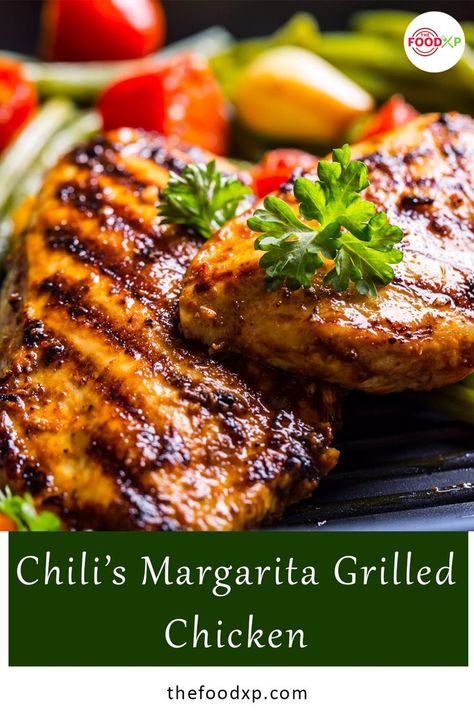 This Chili's Margarita Grilled Chicken recipe is perfect for summer parties or weeknight meals. It is healthy and incredibly delicious. Visit the THEFOODXP blog and check out the recipe. #chilismargaritagrilledchicken #chilismargaritagrilledchickenrecipe #chilisrecipes #margaritagrilledchickenrecipes Chili’s Margarita Grilled Chicken, Margarita Sauce Recipe, Baked Margarita Chicken, Margarita Chicken Marinade, Chilis Margarita Chicken Recipe, Margarita Chicken Recipe Chilis, Chilis Margarita Chicken, Margarita Chicken Recipe, Grilled Chicken Glaze