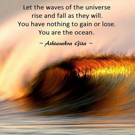 You are the ocean. Ashtavakra Gita, Buddism Quotes, Bhagwad Gita, Advaita Vedanta, Gita Quotes, A Course In Miracles, Ocean Quotes, Om Namah Shivaya, Bhagavad Gita