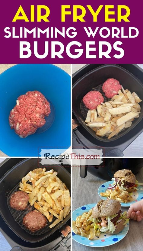 Slimming World Burgers. Here is how to make slimming world burgers that are syn free, delicious, easy to make and cooked in the air fryer. They are also served with syn free chips for the ultimate air fryer fakeaway. Air Fryer Recipes Uk, Burger In A Bowl, Homemade Big Mac Sauce, Homemade Big Mac, Fried Chips, Healthy Burger, Thousand Island Dressing, Air Fry Recipes, Air Fryer Recipes Chicken