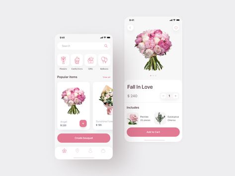 Flowers Delivery App Design by Оlga Pisareva for UKKO on Dribbble Flower Shop App Design, Web Flower Design, Florist App Design, Flower Shop App, Delivery App Design, Flower Website, Delivery Flowers, Floral Website, Plant App