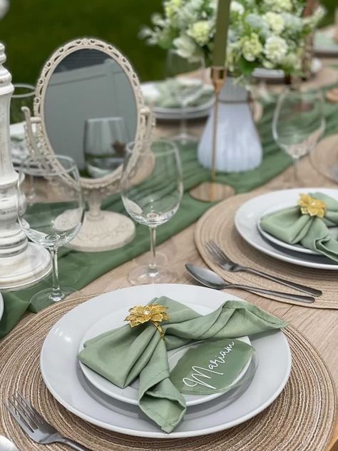 Birthday Party Ideas Sage Green, Green Themed Bridal Shower Ideas, Green Bachelorette Party Decorations, Sage Bachelorette Party, Bridal Shower Ideas Sage Green, Olive Green Bridal Shower Ideas, Sage Green Bridal Shower Decorations, Sage Green Garden Party, Sage Green Bridal Shower Ideas