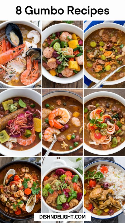 Savor the bold, rich flavors of Louisiana with these 8 gumbo recipes! From seafood-packed delights to hearty chicken and sausage gumbo, these dishes will transport you to the heart of Cajun cooking. #Gumbo #SouthernFood Chicken And Sausage Gumbo, Cajun Gumbo, Chicken And Sausage, Sausage Gumbo, Gumbo Recipe, Cajun Cooking, Hearty Chicken, Gumbo, Southern Recipes