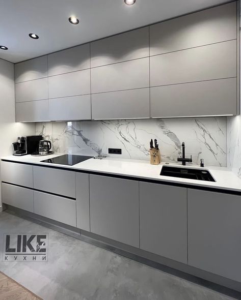 Best Kitchen Layout, Modern Grey Kitchen, Minimal Kitchen Design, Серая Кухня, Grey Kitchen Designs, Wallpaper Kitchen, Hype Beast, Kitchen Design Color, Kitchen Modular