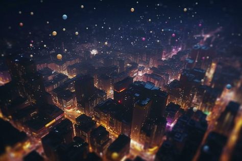 City Lights from Above A Bird's Eye View of a Illuminated Metropolis at Night AI generated City Birds Eye View, City View From Above, Birds Eye View City, City From Above, Bird Eye View, Scene Ideas, Bird's Eye View, Night City, Birds Eye View