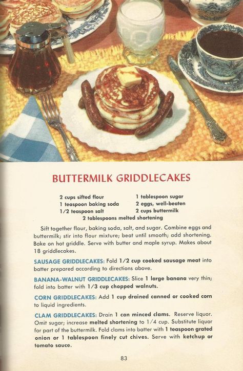 Vintage recipes, 1950s recipes, breads, muffins, doughnuts Vintage Recipes 1950s, 1950s Recipes, 1950s Food, Griddle Cakes, Recipes Vintage, Australia Food, Vintage Baking, Vintage Cooking, Grandmas Recipes