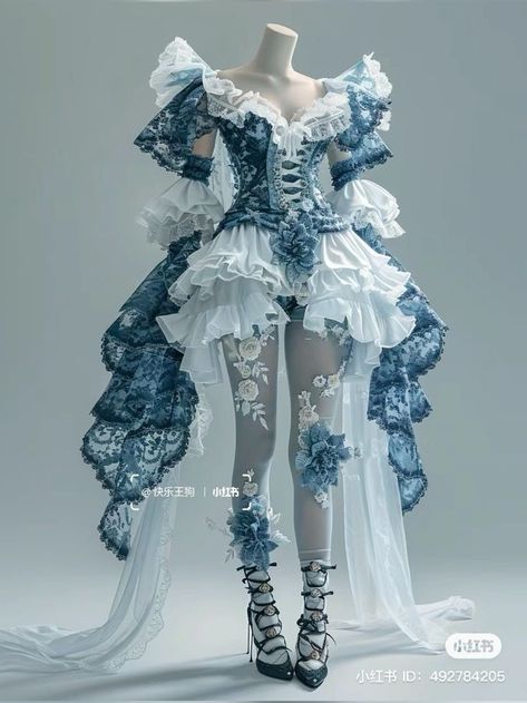 Different Kinds Of Dresses Style, Fashion Themes Ideas, Zodiac Inspired Outfits, Fancy Female Outfits, Winter Wonderland Party Outfit Ideas, Desings Clothes Aesthetic, Pswg Style, Modern Rococo Fashion, Theatrical Outfits