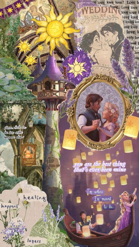 Rapunzel Collage Wallpaper, Wallpaper Backgrounds Disney Aesthetic, Flynn Rider Collage, Tangled Collage Wallpaper, Tangled Quotes Wallpaper, Disney Princess Wallpaper Backgrounds, Flynn Rider And Rapunzel Wallpaper, Tangled Wallpaper Laptop, Disney Wallpaper For Ipad