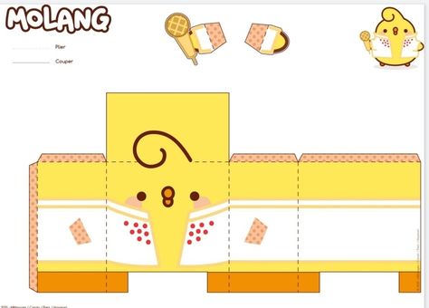 Molang Bookmark, Papercraft Molang, Rilakkuma Papercraft, Molang Wallpaper, 3d Templates, Cat Printable, Kawaii Crafts, Paper Toys Template, Paper Doll Template