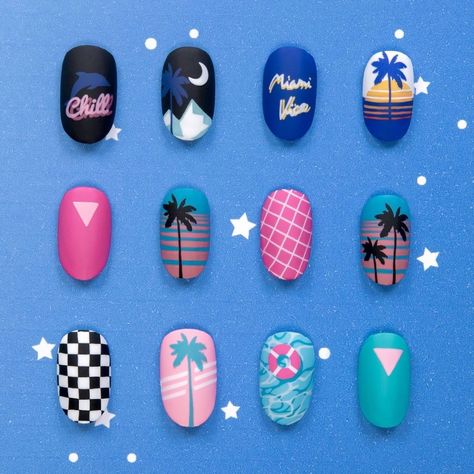 🌴🚀NEW LAUNCH 🚀🌴 What do you think of this Miami Vice vibe?? Check our NEW IN category online for = Mix & Match + Henna + Sci-Fi 👉Plates - Mix&Match 13 #MYL #moyoulondon ⠀⠀⠀⠀⠀⠀⠀⠀⠀ ⠀⠀⠀⠀⠀⠀⠀⠀ #coolnails #elegantnails #amazingnails #summernails #nailstamping #stampingnailart #nailshop #nailaddicts #nailinspo #cutenails #trendynails #classynails #prettynails #hotnails #simplenails #ignails #nailartdiary #beautynails #nailsoftheday #nailtrends Miami Vice Nails Ideas, Miami Vice Nails, Miami Nails Ideas, Pool Party Nails, Miami Vice Theme, Gold Sparkle Nails, Fancy Nail Art, Miami Nails, Vibe Check