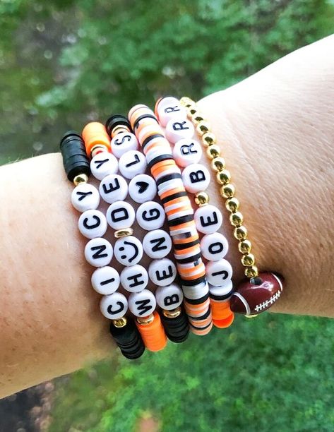 Bengals Inspired Bracelets / Bengals Bracelets /Who Dey Bracelets / Cincinnati Bracelets / Bengals Bracelet Set / Football Bracelets Bengals Clay Bead Bracelet, Bengals Bracelets, Who Dey, Football Bracelet, Inspired Bracelets, Clay Bracelets, Bengals Football, Multiple Bracelets, Clay Bracelet