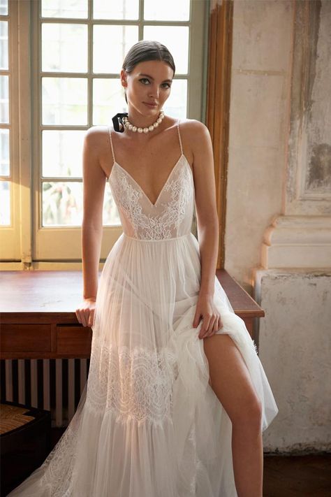 Bohemian Lace Wedding Dress Boho Chic, Bohemian Bridal Gowns, House Of Flora Bridal, Inbar Freiman, Cowboy Bride, House Of Flora, Affordable Boho Wedding Dress, Flora Bridal, Boho Chic Wedding Dress