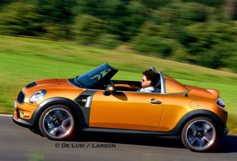 Rendering: MINI Roadster to launch at Frankfurt Auto Show Mini Cooper Wheels, Mini Cooper Roadster, Mini Cooper Custom, Mini Cooper D, Mini Jcw, British Steel, Orange Car, Mini Cooper Countryman, Mini Coopers