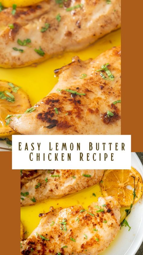 Easy Lemon Butter Chicken Recipe - Appetizers & Entrees Easy Lemon Butter Chicken, Lemon Butter Chicken Breast, Butter Chicken Recipe Easy, Recipe Appetizers, Chicken Lemon, Lemon Butter Chicken, Roasted Chicken Thighs, Lemon Butter Sauce, Butter Chicken Recipe