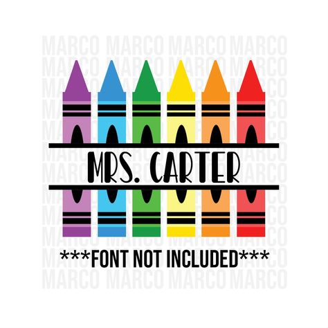 Crayon Svg, Teacher Monogram, Crayon Monogram, Crayon Set, Split Monogram, Svg Kids, Create Shirts, Monogram Frame, Cricut Projects Vinyl