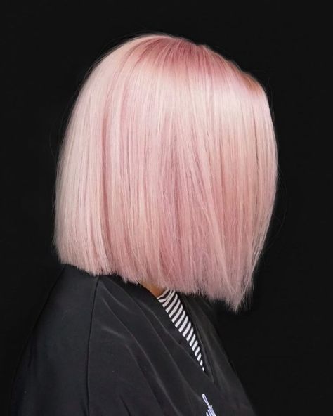 // p i n k Light Pink Bob, Pink Bob Hair, Pink Hair Short, Short Pink Hair, Pink Short Hair, Pink Bob, Bob Ideas, Light Pink Hair, Pink Blonde Hair