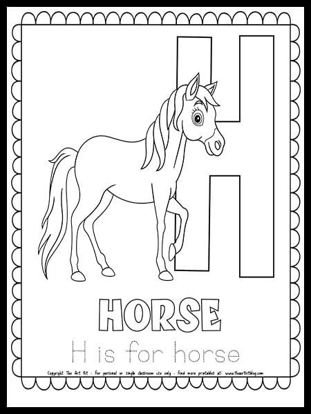 H For Horse Craft, H For Horse Preschool, H Is For Horse, H Is For, Free Printable Letters, Horse Coloring Pages, Cute Letters, Horse Crafts, Educational Activities For Kids