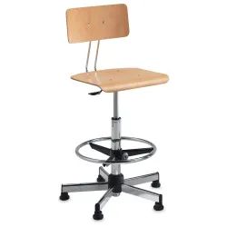 Bieffe Drafting Chair - Birch and Chrome Artist Chair, Standing Desk Chair, Drawing Desk, Drafting Chair, Drafting Table, Studio Furniture, Table Stool, Home Learning, Furniture Assembly