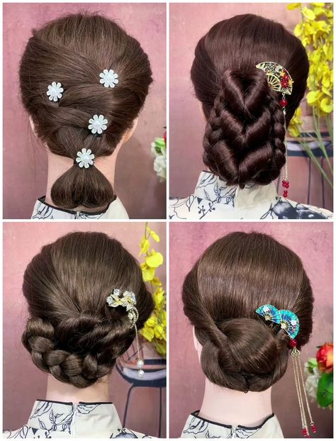 Bun Making, Simple Hairstyles, Hairstyles For Girls, One By One, Thanks For Watching, Diy Hacks, Easy Steps, Easy Step, Right Side