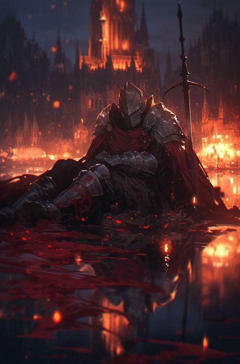 Fallen Knight, Fallen Warrior, Knight Wallpaper, Medieval Artwork, Dark Fantasy Artwork, Fantasy Heroes, Dark Souls Art, Knight Art, Knight Armor