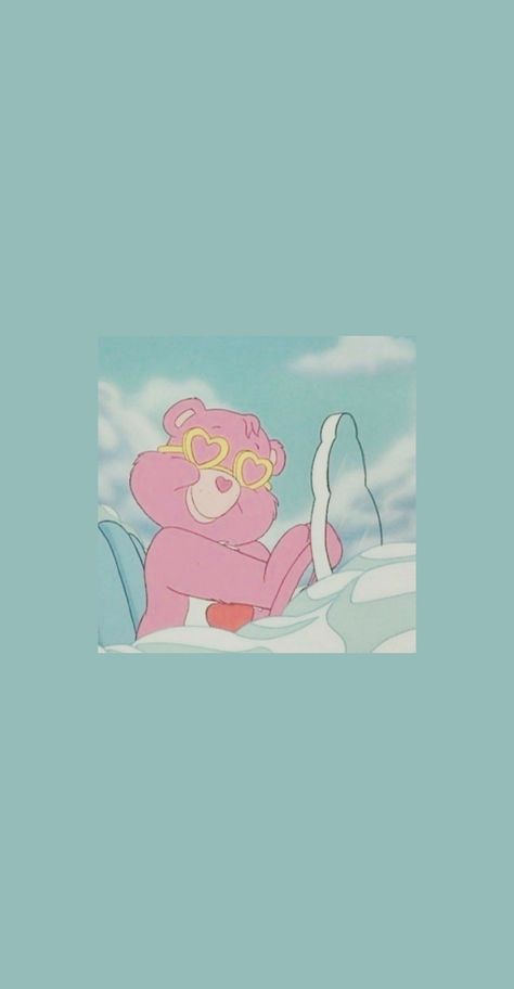 Love A Lot Care Bear Aesthetic, Love A Lot Bear Wallpaper, Care Bares Wallpaper, Love A Lot Bear Aesthetic, Care Bears Aesthetic, Love A Lot Care Bear, Van Gogh Wallpaper, 1980s Childhood, Pink Teddy Bear