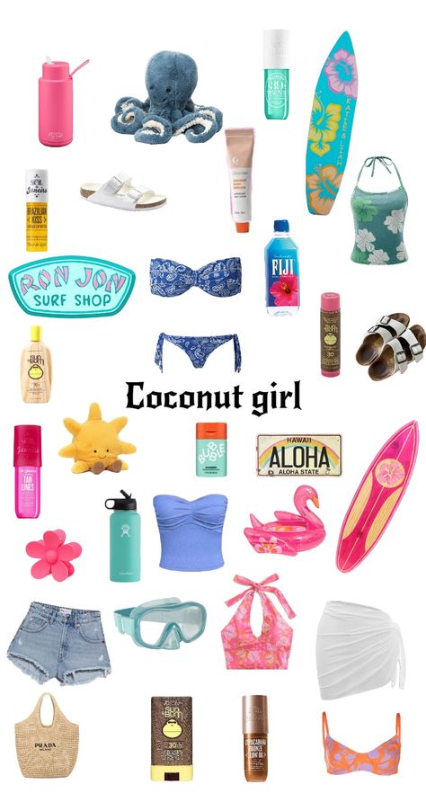 coconut girl 🙂 Winter Coconut Girl, Cocunat Girl, Coconut Gurl Pfp, Beachy Girl Aesthetic, Cocunut Girl Aesthetic, Coconut Girl Collage, Coconit Girl Aestetic, Beachy Girl, Ron Jon Surf Shop