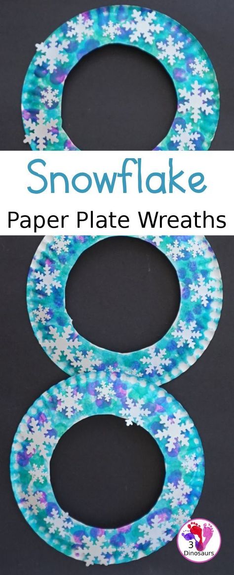 Snowflake Paper Plate Wreath - a simple snowflake themed wreath you can make in the winter - 3Dinosaurs.com #paperplatecraft #snowflakesforkids #easycraft #wintercraft #3dinosaurs Plate Wreaths, Paper Plate Wreath, Snowflakes For Kids, Plate Wreath, Snowflake Paper, Weather Crafts, Snowflakes Art, January Crafts, Winter Paper