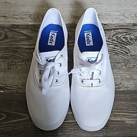 Keds Classic Champion White Canvas Lace-Up Size 6.5 Never Used, No Tag, No Box. Keds Shoes Women, Kate Spade Keds, Keds Champion, Navy Sneakers, Leopard Print Shoes, Floral Sneakers, Keds Shoes, Sole Sneakers, Platform Sneakers