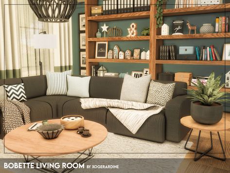 Mod Living Room, Living Room Sims 4, Sims 4 Cc Furniture Living Rooms, Sims 4 Kitchen, Aesthetic Interior Design, Mod Furniture, Muebles Sims 4 Cc, Sims 4 Bedroom, Home Decor Country