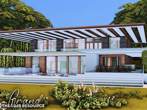 No Cc Sims, Ts4 Lots, Sims 4 House, The Sims 4 Lots, Sims 4 Tsr, Huge Kitchen, Garden Swimming Pool, Casas The Sims 4, Modern Villa