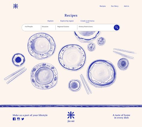 Recipe Website Design Layout, Chinese Website Design, Website Design Restaurant, Japanese Website Design, Recipe Website Design, Website Ideas Design, Food Blog Website, Website Interface Design, Blog Design Layout