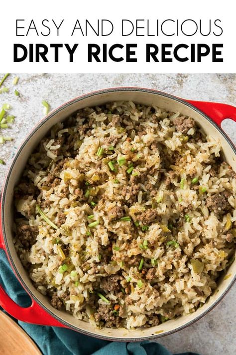 Dirty Rice With Ground Beef, Easy Dirty Rice Recipe, Seasoning Ground Beef, Dirty Rice Recipe Easy, Rice With Ground Beef, Dirty Rice Recipe, Salty Marshmallow, Cooking With Ground Beef, Dirty Rice