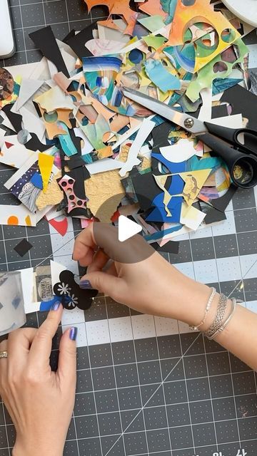 Rosi Tonaco on Instagram: "Book mark edition for those who don’t like to waste paper scraps. 😅 I hope you enjoy watching this video. Supplies: paper scraps, packing tape, scissors, glue, paper trimmer, hole punch, watercolor paper for a sturdy surface and string or ribbon. #diy #bookmarks #collageart #paperscraps" Hole Punch Art, Scrap Paper Crafts, Paper Punch Art, Journal Tags, Flip Books, Paper Trimmer, Ribbon Diy, Senior Activities, Paper Scraps