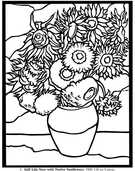 248 best ideas about Coloring -Famous Art on Pinterest | Vincent ... Van Gogh Coloring Pages, Famous Art Coloring, Van Gogh Coloring, فنسنت فان جوخ, Sunflower Coloring Pages, Sunflower Colors, Van Gogh Sunflowers, Paintings Famous, Art Worksheets