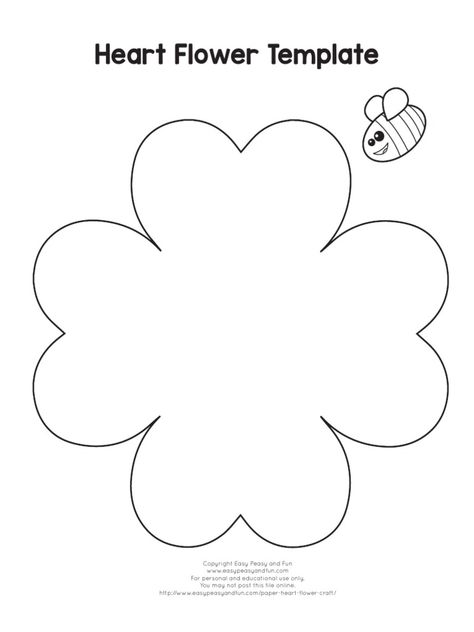 Heart-Flower-Craft-Template.pdf Heart Flower Craft, Nancy Rodriguez, Petal Template, Flower Petal Template, Tree Grows In Brooklyn, 3d Paper Flowers, Flower Craft, Mothers Day Crafts For Kids, Heart Flower