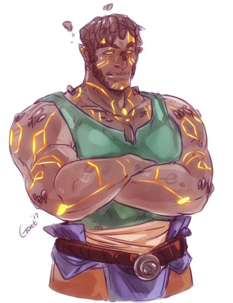 Earth Genasi Artificer, Dnd Earth Genasi Male, Aasimar Oc, Armorer Artificer, Firbolg Druid, Air Genasi, Earth Genasi, Npc Ideas, Dnd Npc