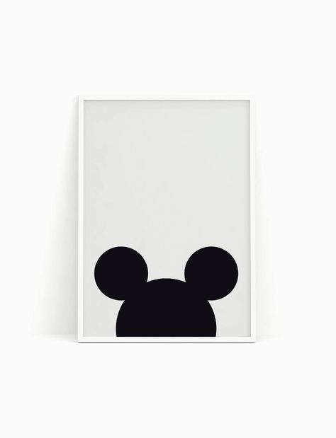 Mickey Nursery, Vinal Ideas, Mickey Mouse Poster, Mickey Room, Nursery Black And White, Mickey Mouse Theme Party, Mickey Mouse Printables, Mickey Decorations, Disney Minimalist