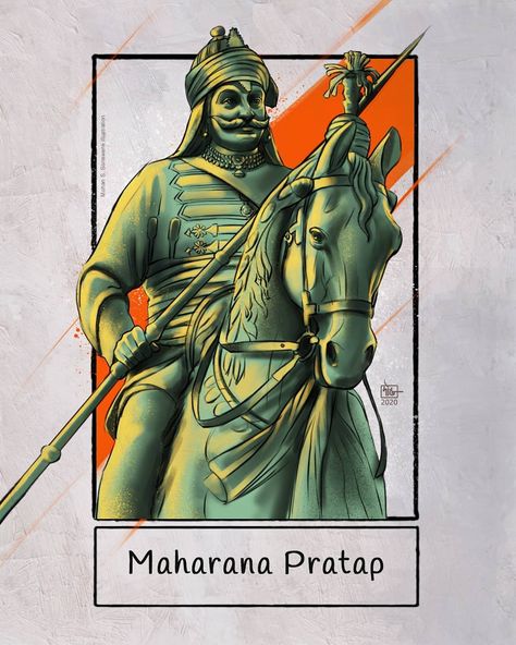 MAHARANA PRATAP Digital Painting Tutorial, Maharana Pratap, Rajasthani Painting, Shivaji Maharaj Hd Wallpaper, Uv Tattoo, Painting Images, Jai Hind, History Posters, Warriors Wallpaper