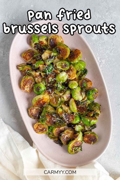 Brussel Sprout Recipes On Stove Top, Sliced Brussels Sprouts Recipe, Sauteed Frozen Brussel Sprouts, Brussel Sprout Pan Fried, Brussel Sprout Recipes From Frozen, Fresh Brussels Sprouts Recipes, Saute Brussel Sprouts, Pan Fried Brussel Sprout Recipes, Pan Fry Brussel Sprouts