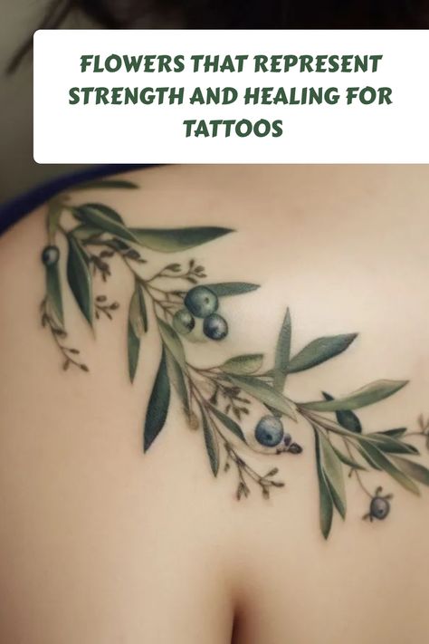 Tattoos have become a popular form of self-expression, and for many, they hold significant meaning. Flowers For Strength Tattoo, Tattoos To Represent Healing, Salvia Tattoo Flower, Flowers That Symbolize Strength, Meaning Of Flowers Tattoos, Greenery Tattoos For Women, Flowers That Represent Strength, Small Plant Tattoos For Women, Best Friend Plant Tattoos