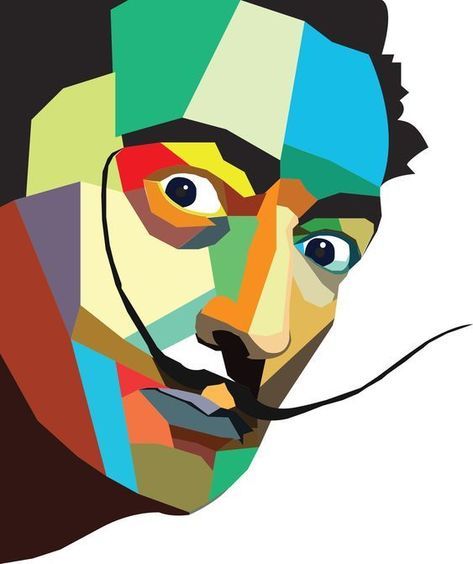 Self Portrait Pop Art, Salvador Dali Illustration, Pop Art Pictures, Wpap Art, الفن الرقمي, Istoria Artei, Cubism Art, Pop Art Portraits, Soyut Sanat Tabloları