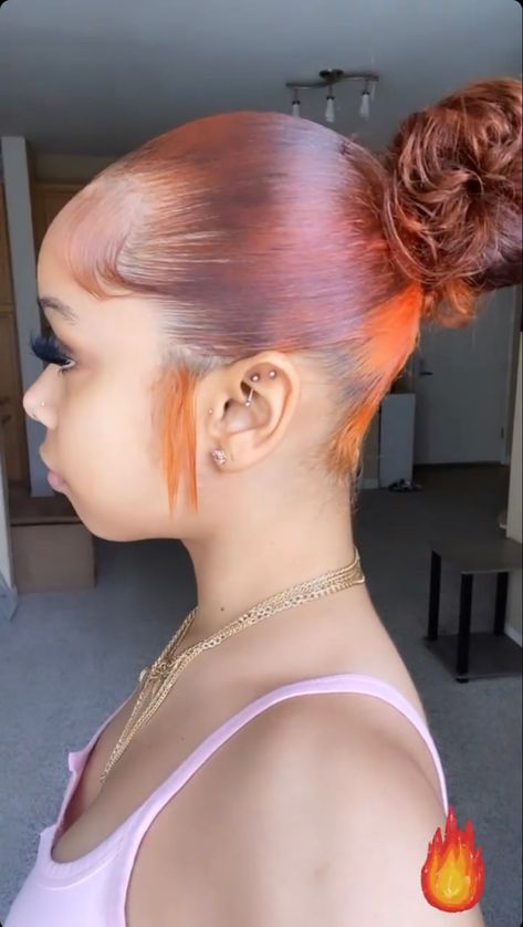 Pink And Ginger Hair, Ginger And Pink Hair, Natural Dyed Hair, Skunk Strip, Dye Hair Ideas, Intricate Hairstyles, Girl Hair Colors, Ginger Hair Color, Dyed Hair Inspiration