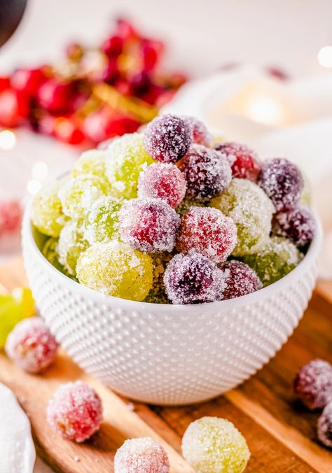 Candied Grapes - This Silly Girl's Kitchen Easy Holiday Snacks, Candied Grapes Recipe, Candied Grapes, Ground Sausage Recipes, Corndog Recipe, Sugared Grapes, Grape Recipes, Rice Side, Cream Cheese Cookies