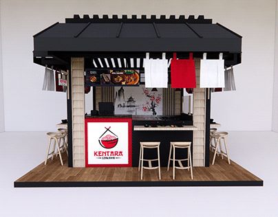 Japanese Food Kiosk Design, Ramen Kiosk Design, Japanese Small Shop, Ramen Booth Design, Japanese Stall Design, Japanese Booth Design, Japanese Shop Front Design, Japanese Kiosk, Japanese Booth