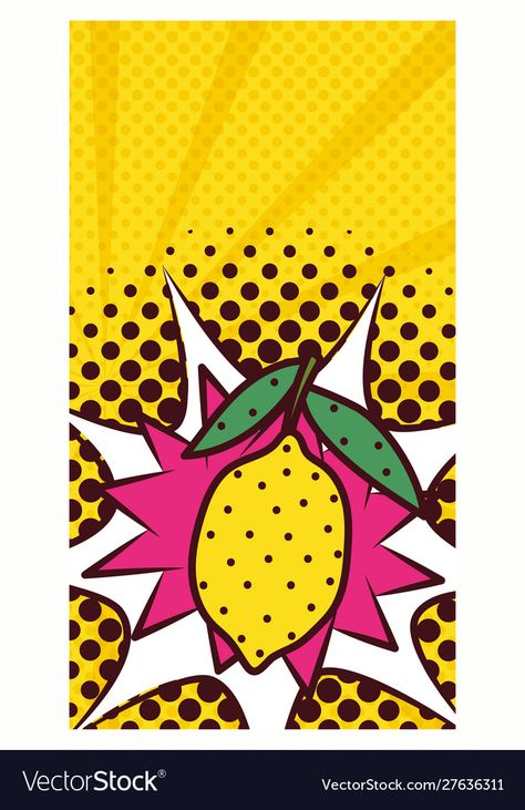 Pop Art Fruit, Lemon Images, Apple Template, Pop Art Food, Pop Art Vector, Fruit Mango, Clay Patterns, Fruit Pops, St Pauli