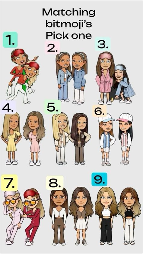 Matching Snapchat Bitmoji Outfits, Bff Snap, Outfit Snapchat, Matching Bitmojis, Bitmoji Snapchat, Bitmoji Outfits Baddie, Bitmoji Fits, Cute Snapchat Bitmoji Ideas, Snapchat Avatar